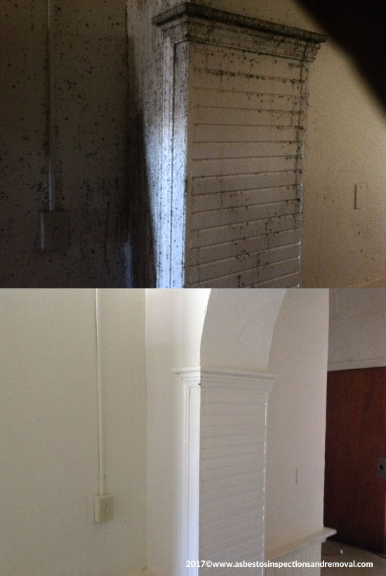 Before and after pictures of #1 Clean Air Environmental, LLC Mold Remediation at the Dillon Graded School in Dillon, South Carolina.